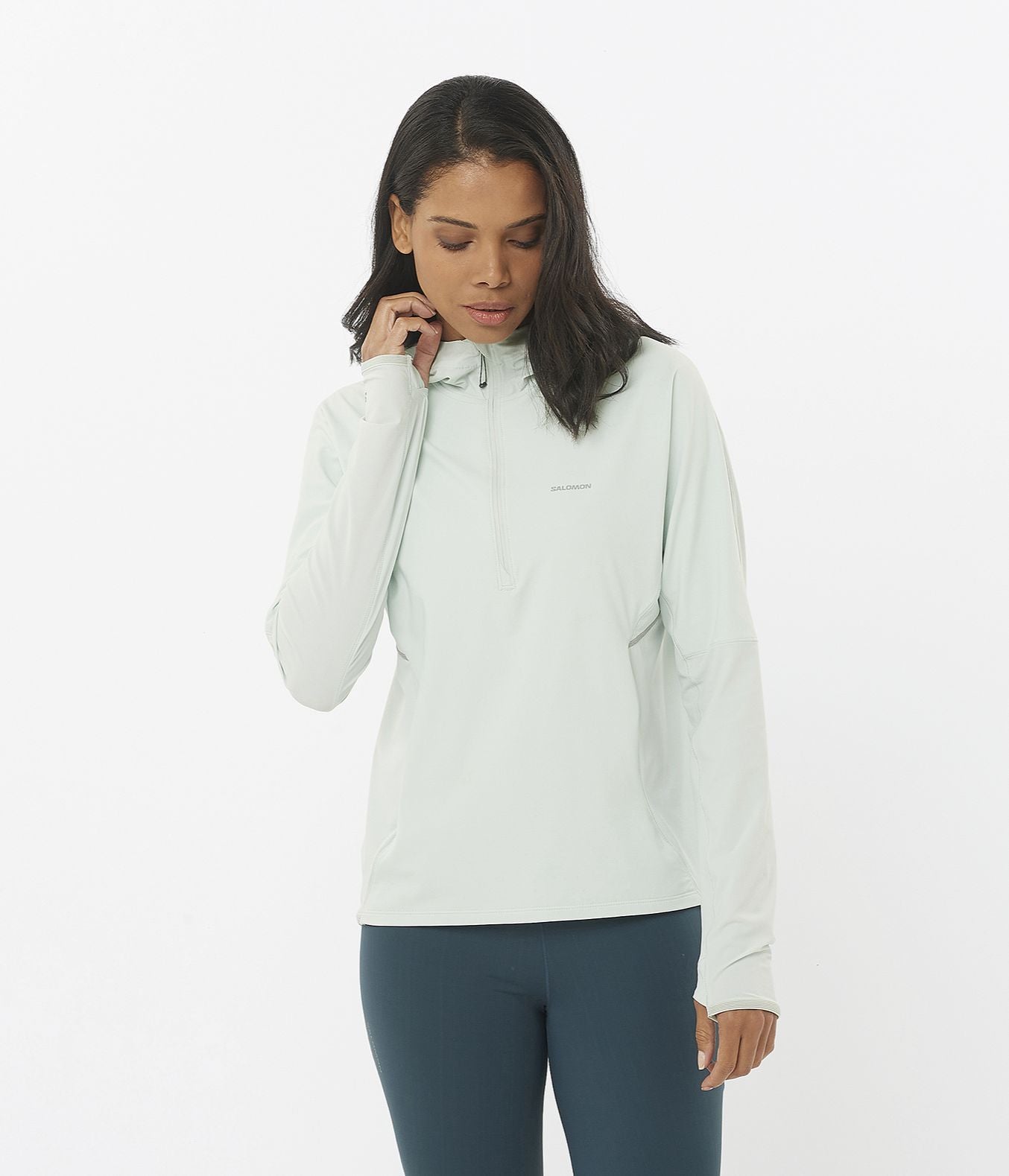 SENSE AERO HYBRID HALF ZIP HOOD