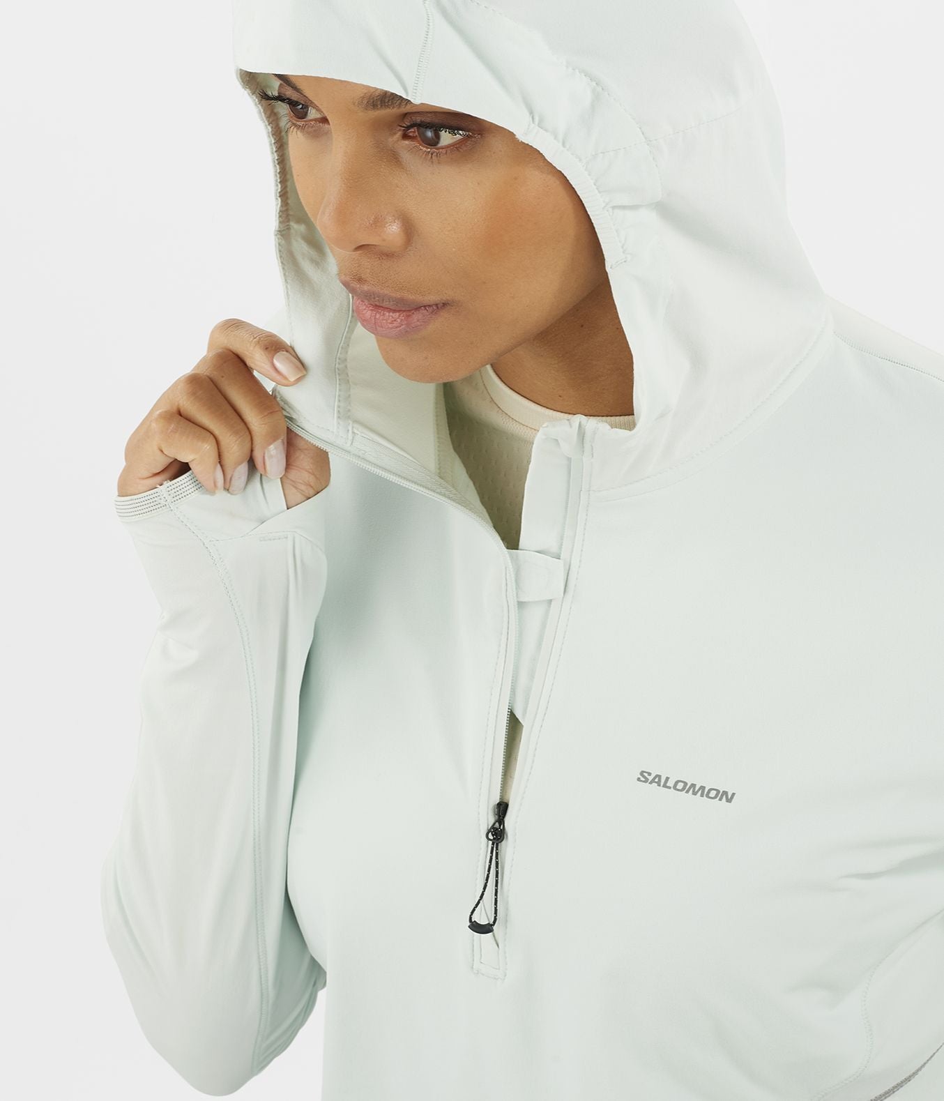 SENSE AERO HYBRID HALF ZIP HOOD